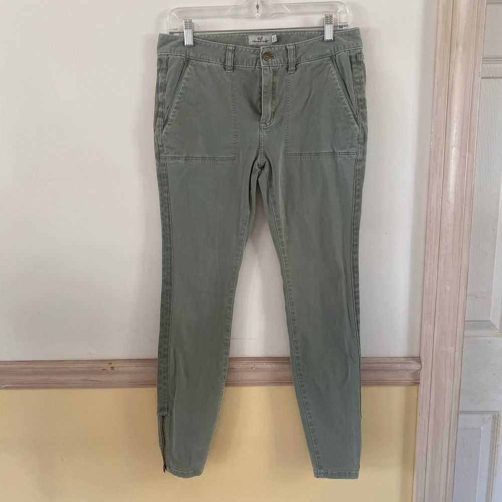 Vineyard Vines Womens‎ Olive Green Cargo Zip Ankle Pants Size 6